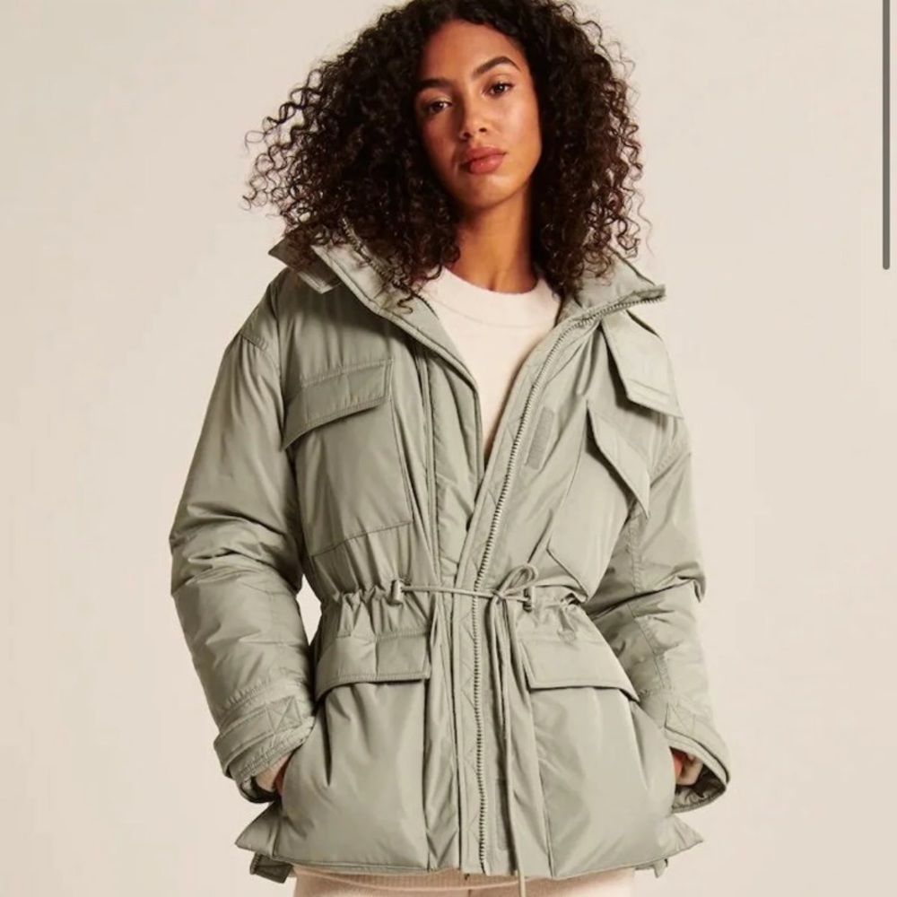 Abercrombie & Fitch Olive Green Utility Parka